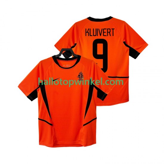 Nederland Voetbalshirt KLUIVERT 9 2002 Retro Heren Thuis Tenue Korte Mouw