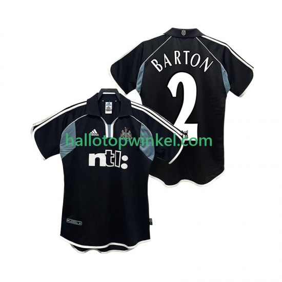 Newcastle United Voetbalshirt BARTON 2 2000 2001 Retro Heren Uit Tenue Korte Mouw