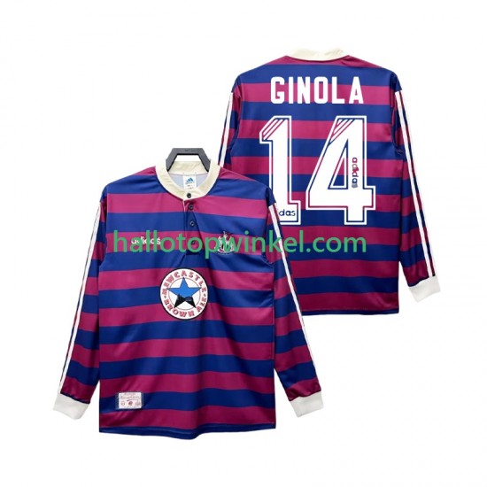 Newcastle United Voetbalshirt GINOLA 14 1995 1997 Retro Heren Uit Tenue Lange Mouw