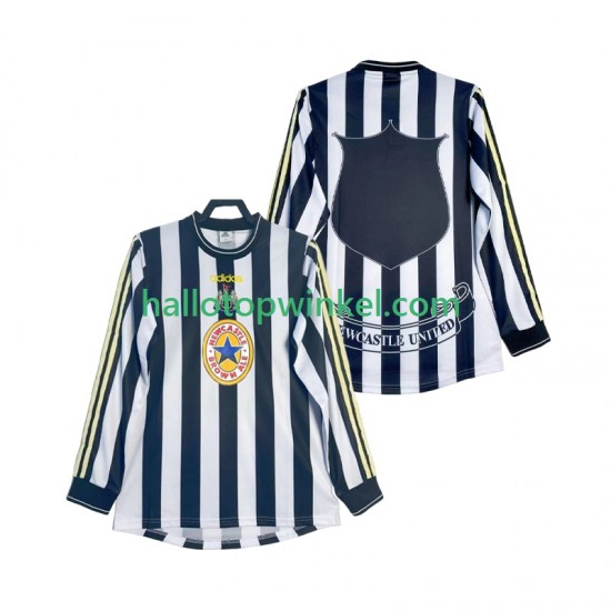 Newcastle United Voetbalshirt 1997 Retro Heren Thuis Tenue 1999 Lange Mouw