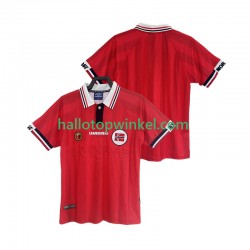 Noorwegen Voetbalshirt 1998 Retro Heren Thuis Tenue Korte Mouw