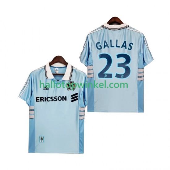 Olympique Marseille Voetbalshirt Gallas 23 1998 Retro Heren Uit Tenue 1999 Korte Mouw