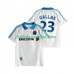 Olympique Marseille Voetbalshirt Gallas 23 1998 Retro Heren Thuis Tenue 1999 Korte Mouw