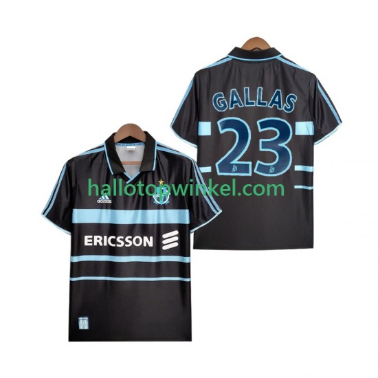 Olympique Marseille Voetbalshirt Gallas 23 2000 Retro Heren Derde Tenue 1999 Korte Mouw