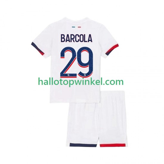 Paris Saint-Germain Voetbalshirt Bradley Barcola 29 Kleuters/Kids Uit Tenue 2025-2026 Korte Mouw