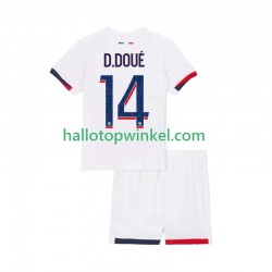 Paris Saint-Germain Voetbalshirt Desire Doue 14 Kleuters/Kids Uit Tenue 2025-2026 Korte Mouw