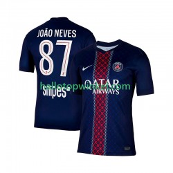 Paris Saint-Germain Voetbalshirt Joao Neves 87 Heren Thuis Tenue 2025-2026 Korte Mouw