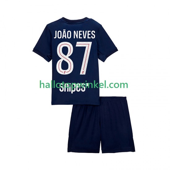 Paris Saint-Germain Voetbalshirt Joao Neves 87 Kleuters/Kids Thuis Tenue 2025-2026 Korte Mouw