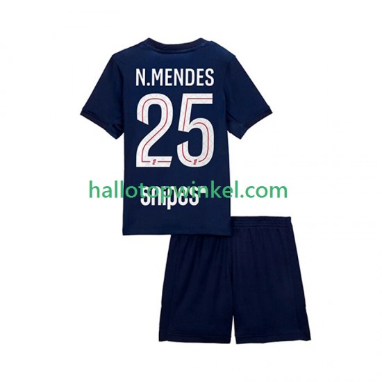 Paris Saint-Germain Voetbalshirt Nuno Mendes 25 Kleuters/Kids Thuis Tenue 2025-2026 Korte Mouw