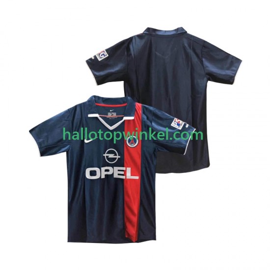 Paris Saint-Germain Voetbalshirt 2001 2002 Retro Heren Thuis Tenue Korte Mouw