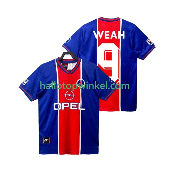 Paris Saint-Germain Voetbalshirt WEAH 9 1995 1996 Retro Heren Thuis Tenue Korte Mouw