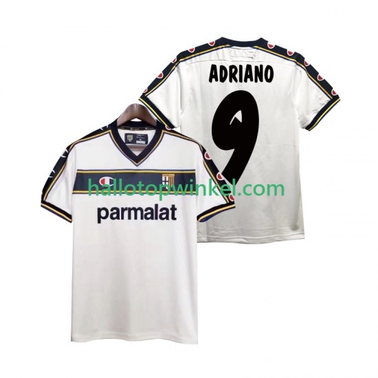 Parma Voetbalshirt ADRIANO 9 2002 2003 Retro Heren Uit Tenue Korte Mouw
