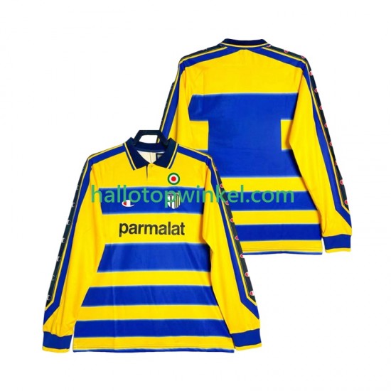 Parma Voetbalshirt 2000 Retro Heren Thuis Tenue 1999 Lange Mouw