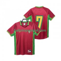 Portugal Voetbalshirt 7 1998 Retro Heren Thuis Tenue Korte Mouw
