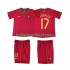 Portugal Voetbalshirt Cristiano Ronaldo 17 Retro Kleuters/Kids Thuis Tenue 2006 Korte Mouw