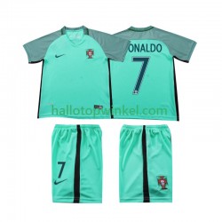 Portugal Voetbalshirt Cristiano Ronaldo 7 2016 Retro Kleuters/Kids Uit Tenue Korte Mouw