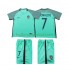 Portugal Voetbalshirt Cristiano Ronaldo 7 2016 Retro Kleuters/Kids Uit Tenue Korte Mouw