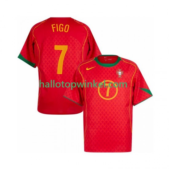 Portugal Voetbalshirt Figo 7 Retro Heren Thuis Tenue 2004 Korte Mouw