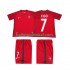 Portugal Voetbalshirt FIGO 7 2016 Retro Kleuters/Kids Thuis Tenue Korte Mouw