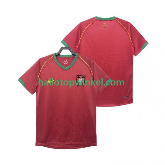 Portugal Voetbalshirt Retro Heren Thuis Tenue 2006 Korte Mouw