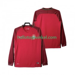 Portugal Voetbalshirt 2016 Retro Heren Thuis Tenue Lange Mouw