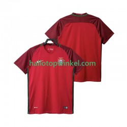 Portugal Voetbalshirt 2016 Retro Heren Thuis Tenue Korte Mouw