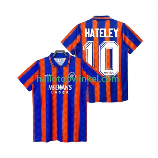 Rangers Voetbalshirt HATELEY 10 1993 Retro Heren Uit Tenue 1994 Korte Mouw