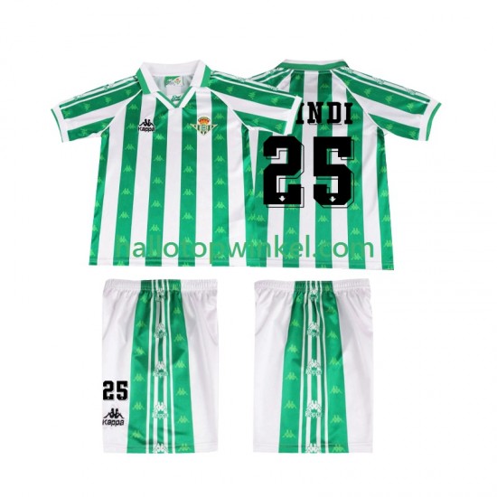 Real Betis Voetbalshirt FINIDI 25 1996 1997 Retro Kleuters/Kids Thuis Tenue Korte Mouw