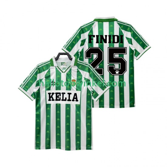 Real Betis Voetbalshirt FINIDI 25 1995 1996 Retro Heren Thuis Tenue Korte Mouw