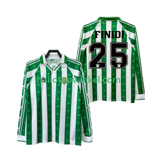 Real Betis Voetbalshirt FINIDI 25 1996 1997 Retro Heren Thuis Tenue Lange Mouw