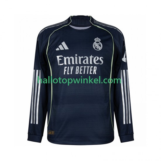 Real Madrid Voetbalshirt Heren Uit Tenue 2025-2026 Lange Mouw
