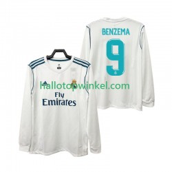Real Madrid Voetbalshirt BENZEMA 9 2017 2018 Retro Heren Thuis Tenue Lange Mouw