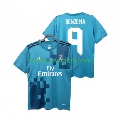 Real Madrid Voetbalshirt BENZEMA 9 2017 2018 Retro Heren Derde Tenue Korte Mouw