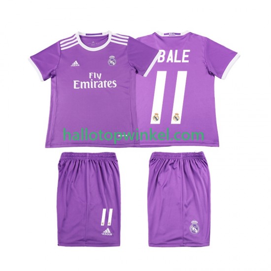 Real Madrid Voetbalshirt Bale 11 2016 2017 Retro Kleuters/Kids Uit Tenue Korte Mouw