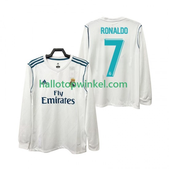 Real Madrid Voetbalshirt CRISTIANO RONALDO 7 2017 2018 Retro Heren Thuis Tenue Lange Mouw