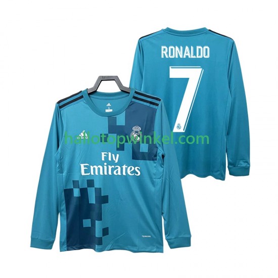 Real Madrid Voetbalshirt CRISTIANO RONALDO 7 2017 2018 Retro Heren Derde Tenue Lange Mouw