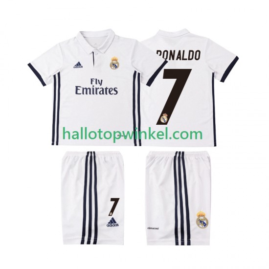 Real Madrid Voetbalshirt Cristiano Ronaldo 7 2016 2017 Retro Kleuters/Kids Thuis Tenue Korte Mouw