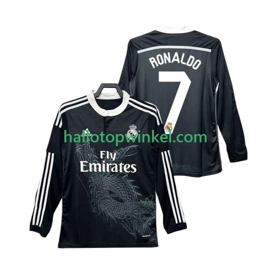 Real Madrid Voetbalshirt Cristiano Ronaldo 7 2014 2015 Retro Heren Derde Tenue Lange Mouw