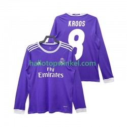 Real Madrid Voetbalshirt KROOS 8 2016 2017 Retro Heren Uit Tenue Lange Mouw
