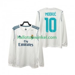 Real Madrid Voetbalshirt Modrić 10 2017 2018 Retro Heren Thuis Tenue Lange Mouw