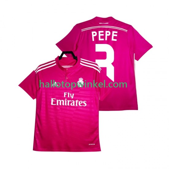 Real Madrid Voetbalshirt PEPE 3 2014 2015 Retro Heren Uit Tenue Korte Mouw