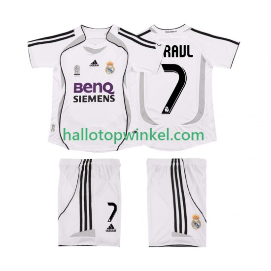 Real Madrid Voetbalshirt RAUL 7 2007 Retro Kleuters/Kids Thuis Tenue 2006 Korte Mouw