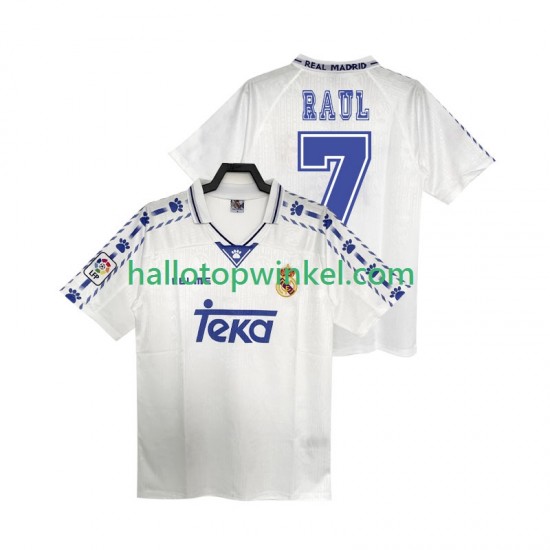 Real Madrid Voetbalshirt RAUL 7 1996 1997 Retro Heren Thuis Tenue Korte Mouw