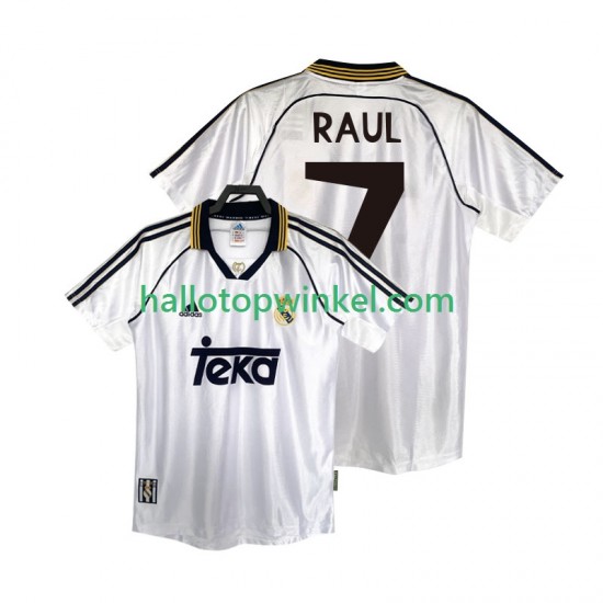 Real Madrid Voetbalshirt RAUL 7 1998 2000 Retro Heren Thuis Tenue Korte Mouw