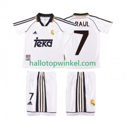 Real Madrid Voetbalshirt RAUL 7 1998 2000 Retro Kleuters/Kids Thuis Tenue Korte Mouw