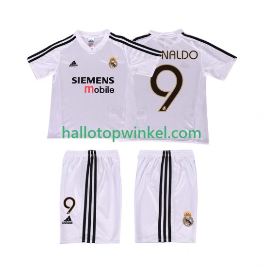 Real Madrid Voetbalshirt RONALDO 9 20025 Retro Kleuters/Kids Thuis Tenue 2004 Korte Mouw