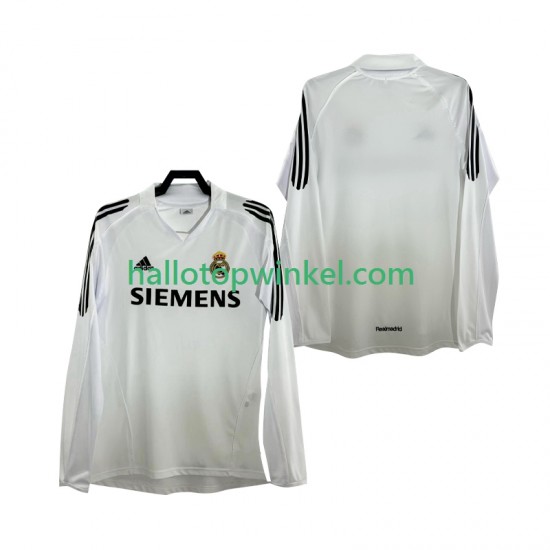 Real Madrid Voetbalshirt 2005 Retro Heren Thuis Tenue 2006 Lange Mouw