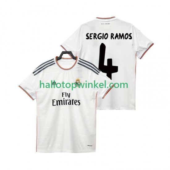 Real Madrid Voetbalshirt SERGIO RAMOS 4 2013 2014 Retro Heren Thuis Tenue Korte Mouw