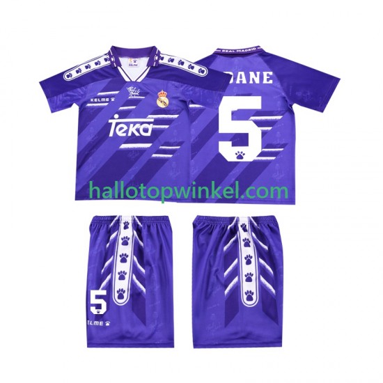 Real Madrid Voetbalshirt ZIDANE 5 1996 Retro Kleuters/Kids Uit Tenue 1994 Korte Mouw