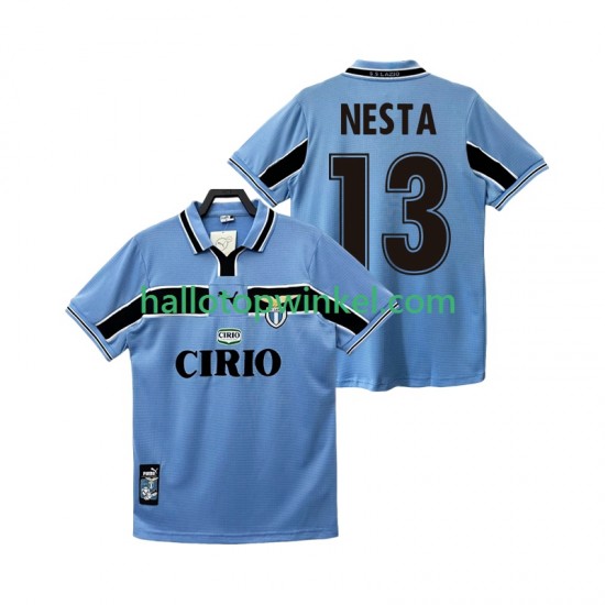 SS Lazio Voetbalshirt NESTA 13 1998 Retro Heren Thuis Tenue 1999 Korte Mouw